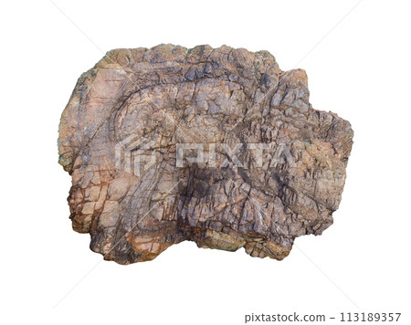 Big natural stone boulders. Isolated on white background. Beautiful textures for templates, backgrounds. 113189357
