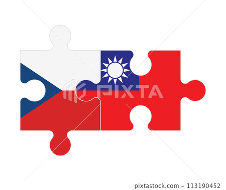Puzzle of flags of Czech and Taiwan, vector Puzzle of flags of Czech and Taiwan, vector 113190452