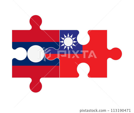Puzzle of flags of Laos and Taiwan, vector Puzzle of flags of Laos and Taiwan, vector 113190471