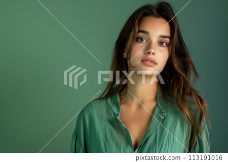 A woman with long brown hair 113191016