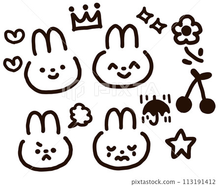 Rabbit cute expression PNG available 113191412