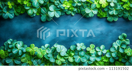 Saint Patricks Day background made of vivid shamrocks Saint Patricks Day background made of vivid shamrocks 113191502