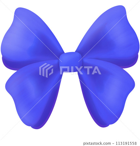 blue bow made of ribbon 113191558