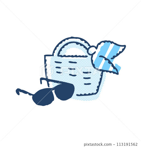 太陽眼鏡和籃子包 113191562