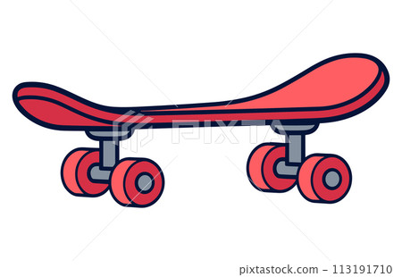 Skateboard Icon color vector illustration, skateboard sport illustration Skateboard Icon color vector illustration, skateboard sport illustration 113191710