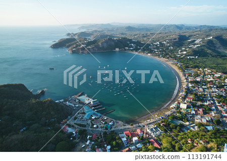 Green sea bay in San Juan Del Sur Green sea bay in San Juan Del Sur 113191744