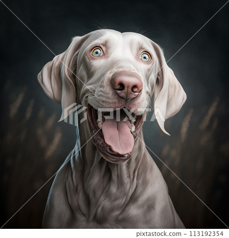Cute portrait the weimar, dog isolated on white background. Generative AI 113192354