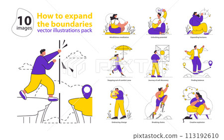 Personal growth and self-improvement are at the heart of this vibrant set Each illustration captures a moment 113192610