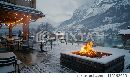 Fire Pit on Patio 113192613