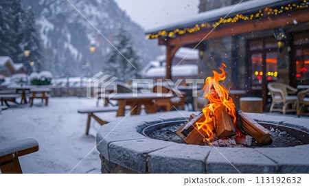 Fire Pit on Patio 113192632