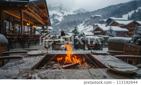 Fire Pit on Patio 113192644