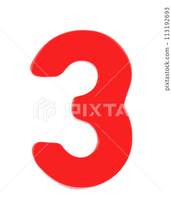 3 three magnetic letter with clipping path 113192693