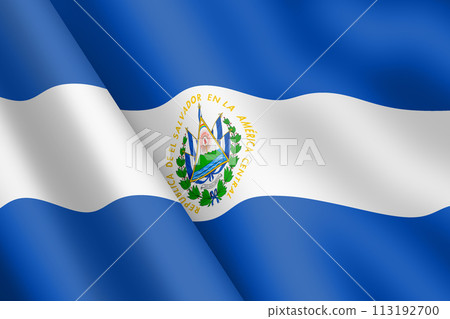El Salvador waving flag wind ripple 113192700