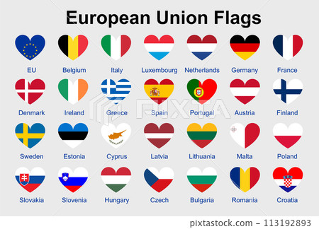 European Union flag vector icons. 113192893