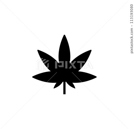 Cannabis Marijuana Leaf Hemp Flat Vector Icon 113193080