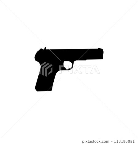 Pistol Gun Flat Vector Icon Pistol Gun Flat Vector Icon 113193081