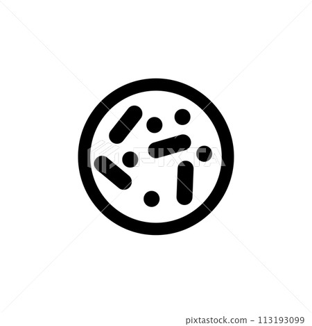 Bacteria under the Microscope Flat Vector Icon 113193099