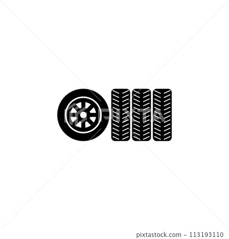 Car Tire Flat Vector Icon 113193110