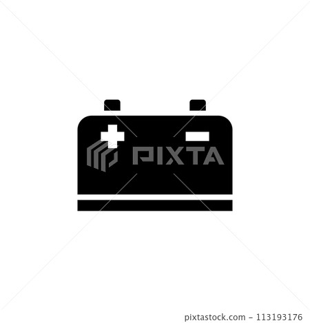 Car Battery Flat Vector Icon 113193176