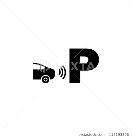 Parktronic Sensor. Parking Assist Flat Vector Icon Parktronic Sensor. Parking Assist Flat Vector Icon 113193236