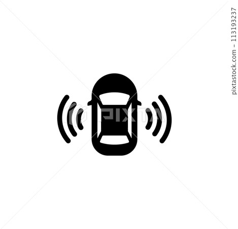 Car Assistant and Traffic Monitoring System Flat Vector Icon 113193237