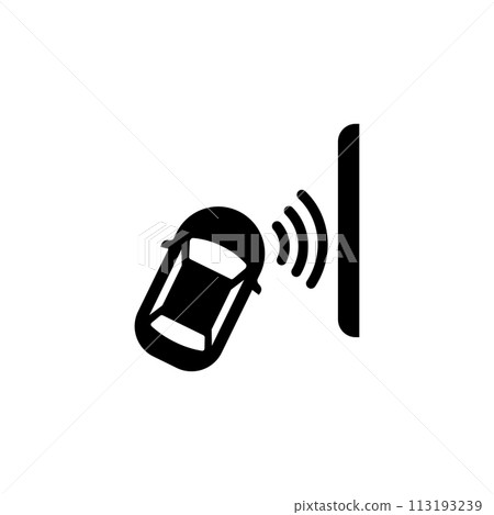 Automatic Parking Assist System Flat Vector Icon 113193239
