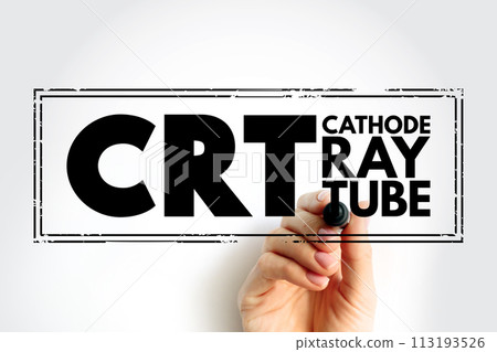 CRT - Cathode Ray Tube acronym, technology stamp concept background 113193526