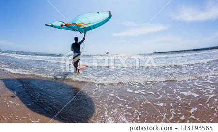 Surfing Surfer Wing Foiling Ocean Entry 113193565