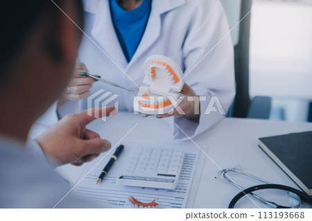 Team of doctors and dentists talking and working health care talk medical conference concept online consultant Team of doctors and dentists talking and working health care talk medical conference concept online consultant 113193668