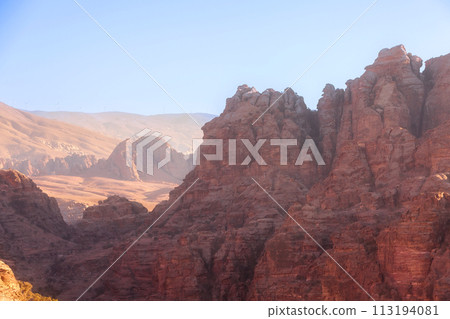 The Siq red rocks, canyon of Petra, Jordan The Siq red rocks, canyon of Petra, Jordan 113194081