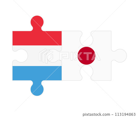 Puzzle of flags of Luxembourg and Japan, vector Puzzle of flags of Luxembourg and Japan, vector 113194863