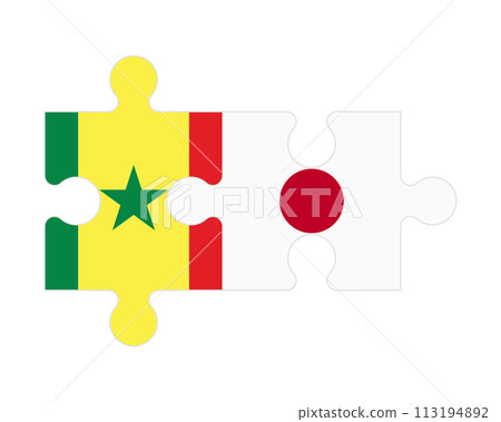Puzzle of flags of Senegal and Japan, vector Puzzle of flags of Senegal and Japan, vector 113194892