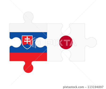 Puzzle of flags of Slovakia and Japan, vector Puzzle of flags of Slovakia and Japan, vector 113194897