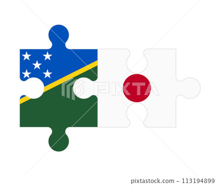 Puzzle of flags of Solomon Islands and Japan, vector Puzzle of flags of Solomon Islands and Japan, vector 113194899
