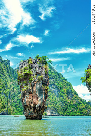 James Bond or Ko Ta Pu island in Phang Nga Bay in Phuket, Thailand 113194918