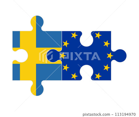 Puzzle of flags of Sweden and European Union, vector Puzzle of flags of Sweden and European Union, vector 113194970