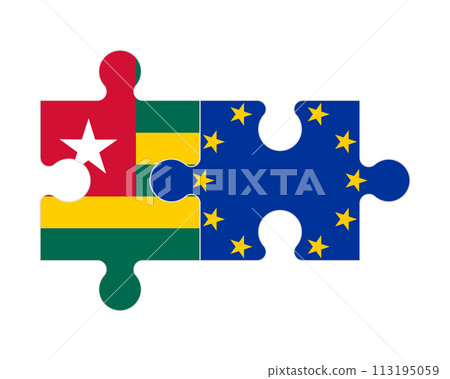 Puzzle of flags of Togo and European Union, vector Puzzle of flags of Togo and European Union, vector 113195059