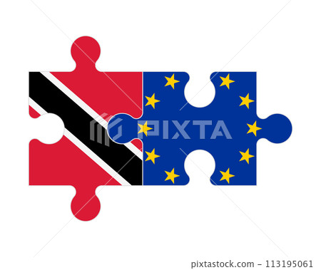 Puzzle of flags of Trinidad and Tobago and European Union, vector Puzzle of flags of Trinidad and Tobago and European Union, vector 113195061
