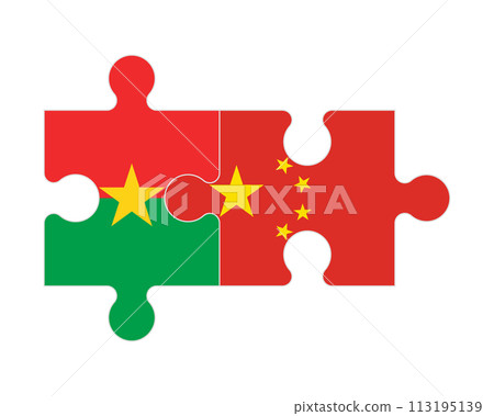 Puzzle of flags of Burkina Faso and China, vector Puzzle of flags of Burkina Faso and China, vector 113195139