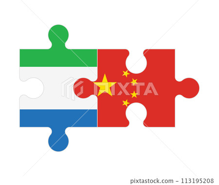 Puzzle of flags of Sierra Leone and China, vector Puzzle of flags of Sierra Leone and China, vector 113195208