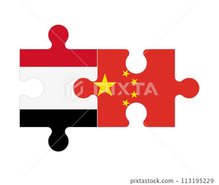 Puzzle of flags of Yemen and China, vector Puzzle of flags of Yemen and China, vector 113195229