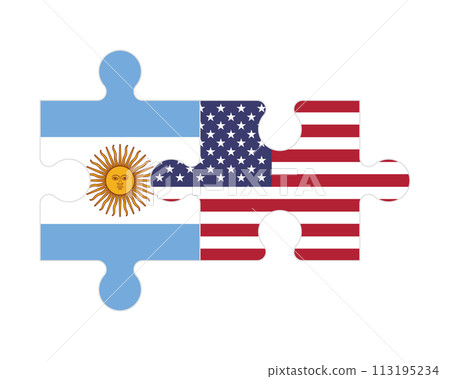 Puzzle of flags of Argentina and US, vector Puzzle of flags of Argentina and US, vector 113195234