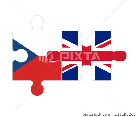 Puzzle of flags of Czech and United Kingdom, vector Puzzle of flags of Czech and United Kingdom, vector 113195265