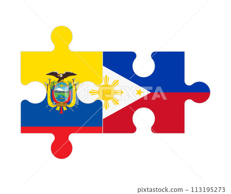 Puzzle of flags of Ecuador and Philippines, vector Puzzle of flags of Ecuador and Philippines, vector 113195273