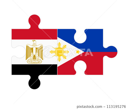 Puzzle of flags of Egypt and Philippines, vector Puzzle of flags of Egypt and Philippines, vector 113195276