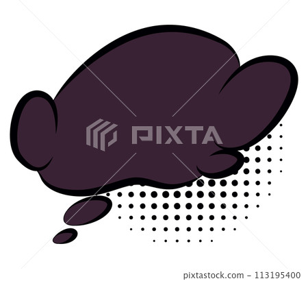 Comic style speech bubble. Speech balloon or element. Funny vector design element. Vector cartoon illustration isolated on white background 113195400