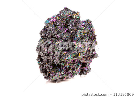 Macro mineral stone Carborundum on white background Macro mineral stone Carborundum on white background 113195809