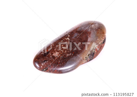 Macro mineral stone jasper on a white background Macro mineral stone jasper on a white background 113195827