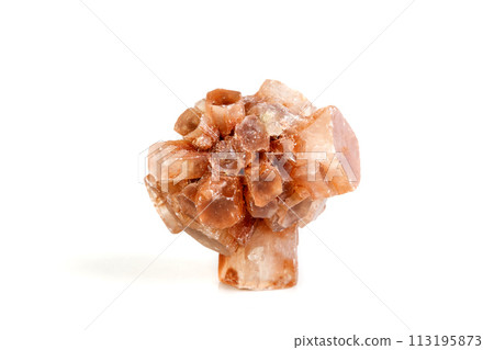 Macro mineral stone Aragonite on a black background Macro mineral stone Aragonite on a black background 113195873