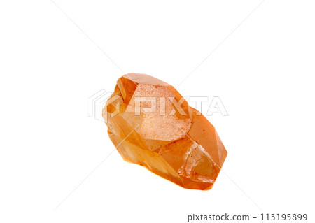 Macro mineral stone Lemurian Crystal a white background Macro mineral stone Lemurian Crystal a white background 113195899